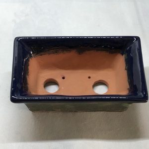 Maceta artesanal rectangular esmaltada