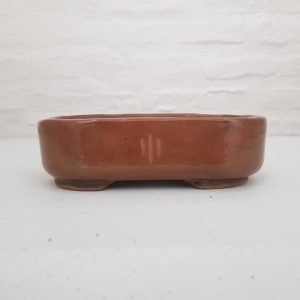 Maceta rectangular esmaltada con esquinas ovaladas